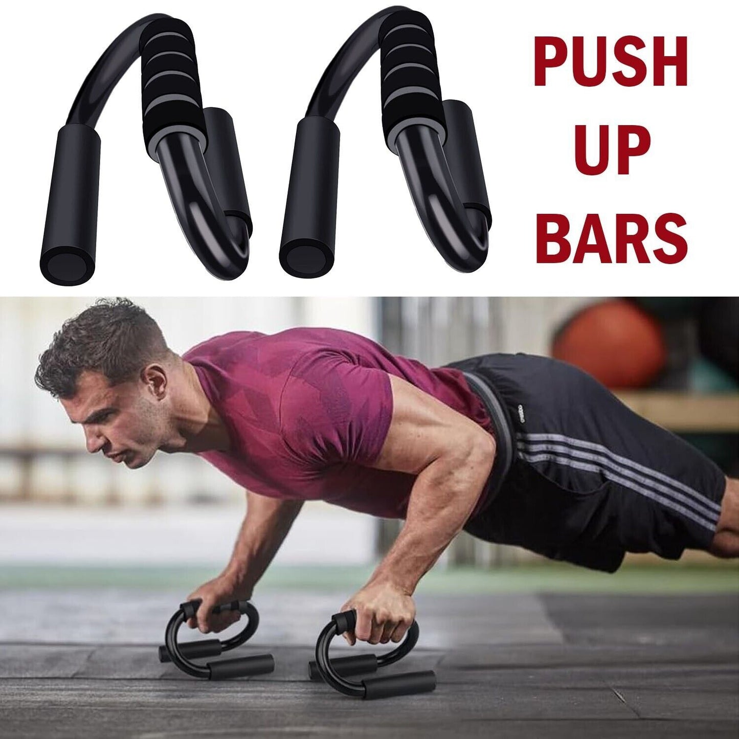 Push Up Bar Non-slip Fitness Stand Grips Strength Equipment