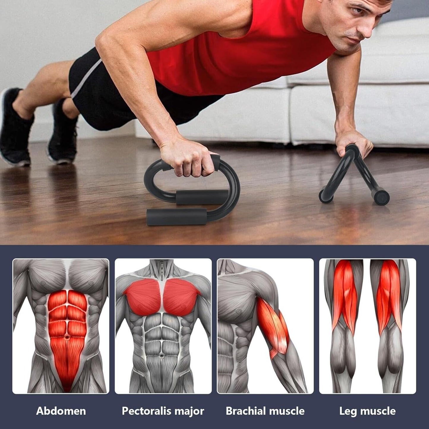 Push Up Bar Non-slip Fitness Stand Grips Strength Equipment